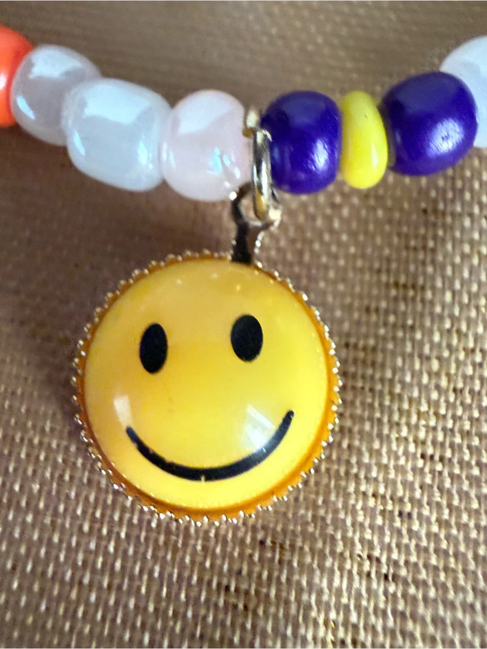 Smiley Face Beaded  Necklace in Multicolor - Cute Charm Accessory